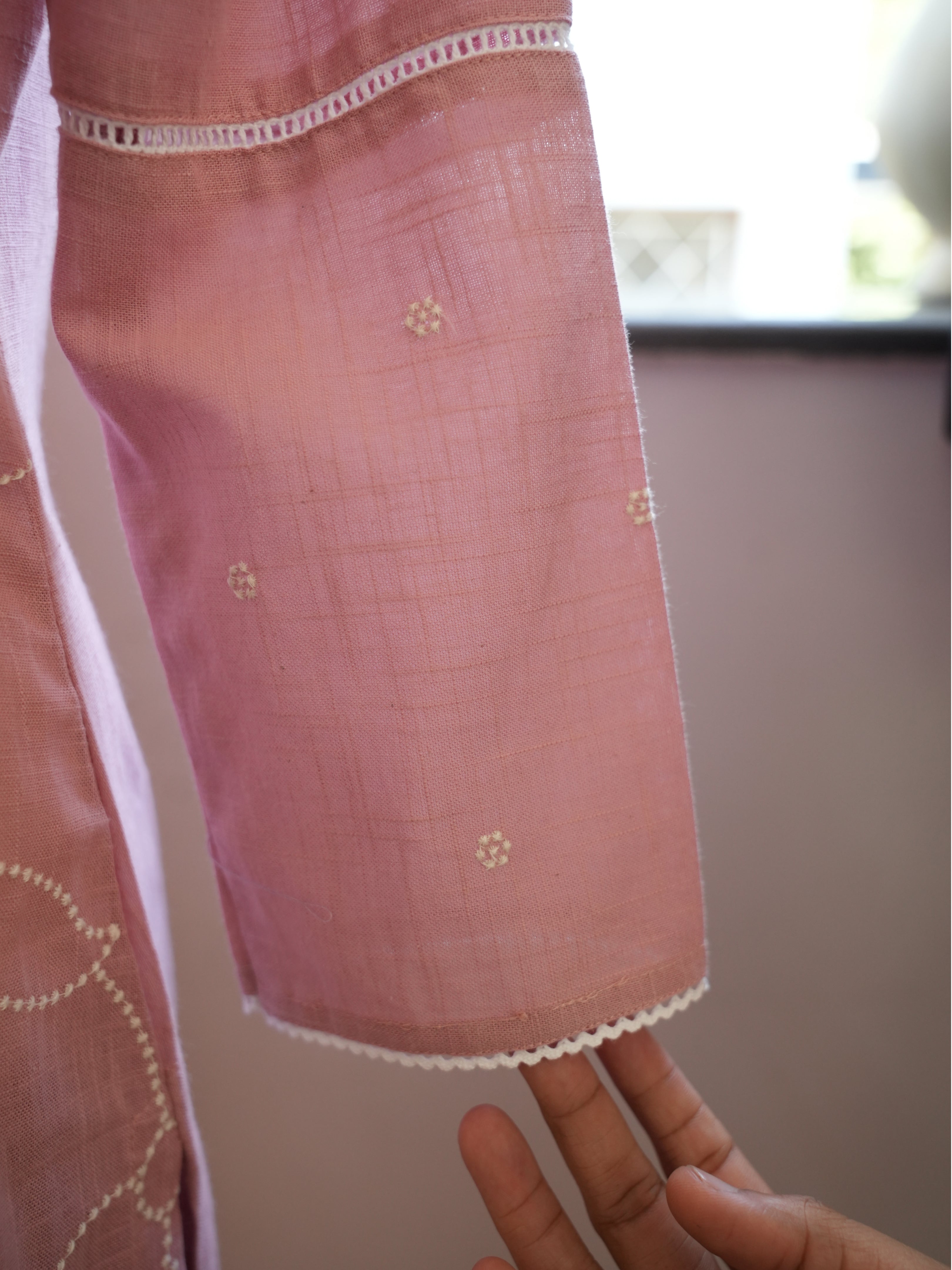Pink Flower Print 3 Piece Salwar Set