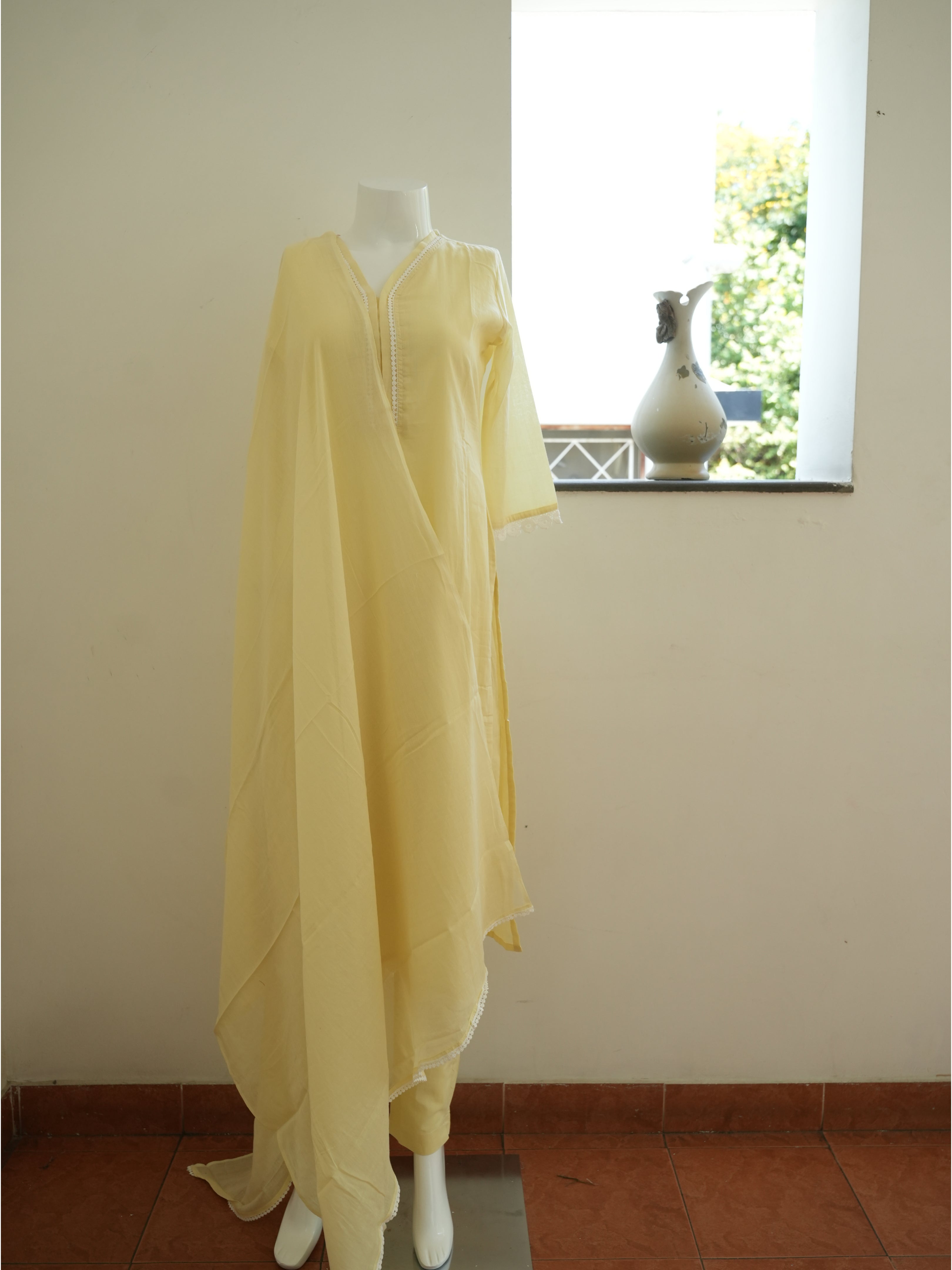 Yellow and Pink 3 Piece Salwar Set