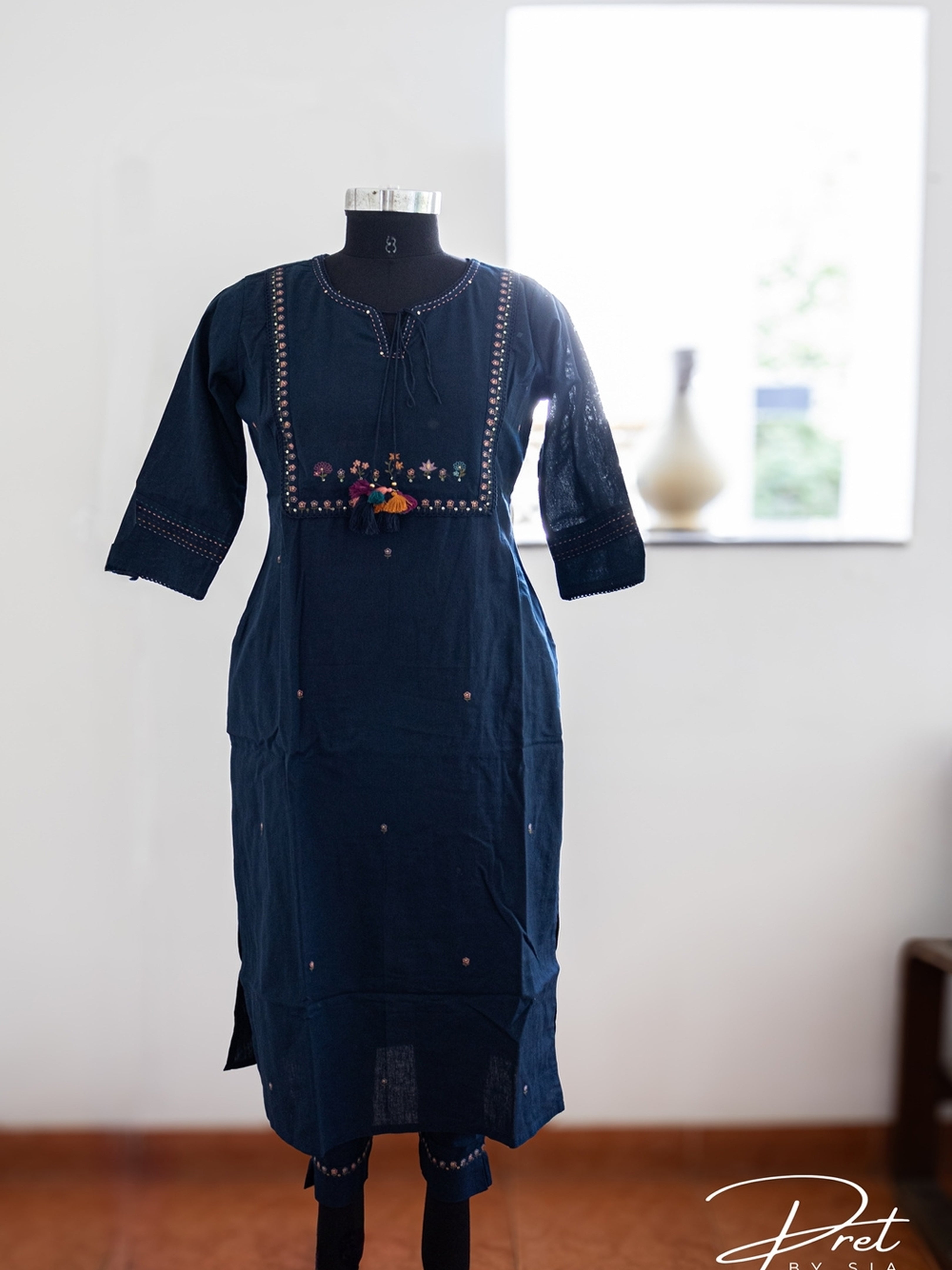 Navy Blue Kurta Set