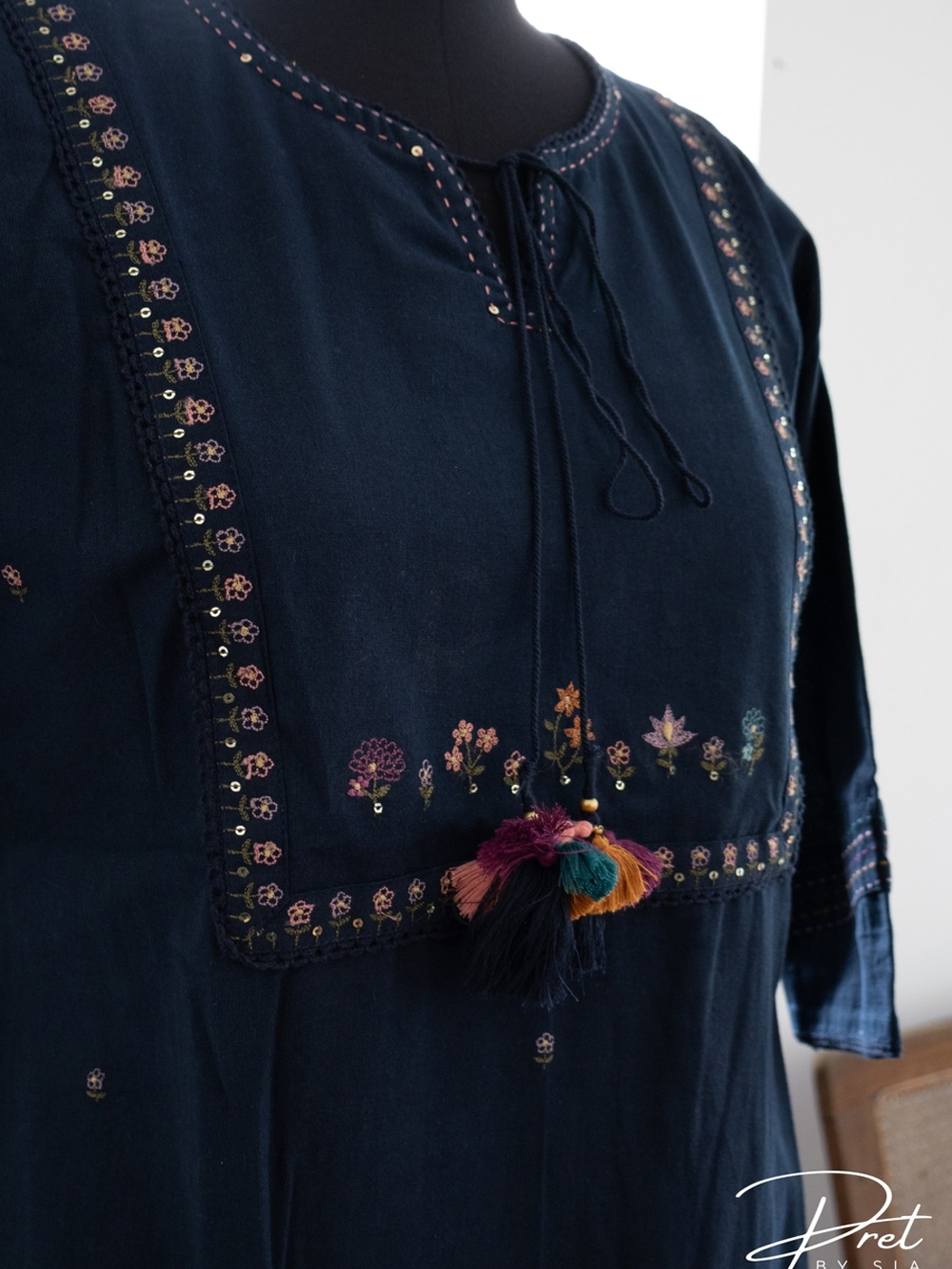 Navy Blue Kurta Set