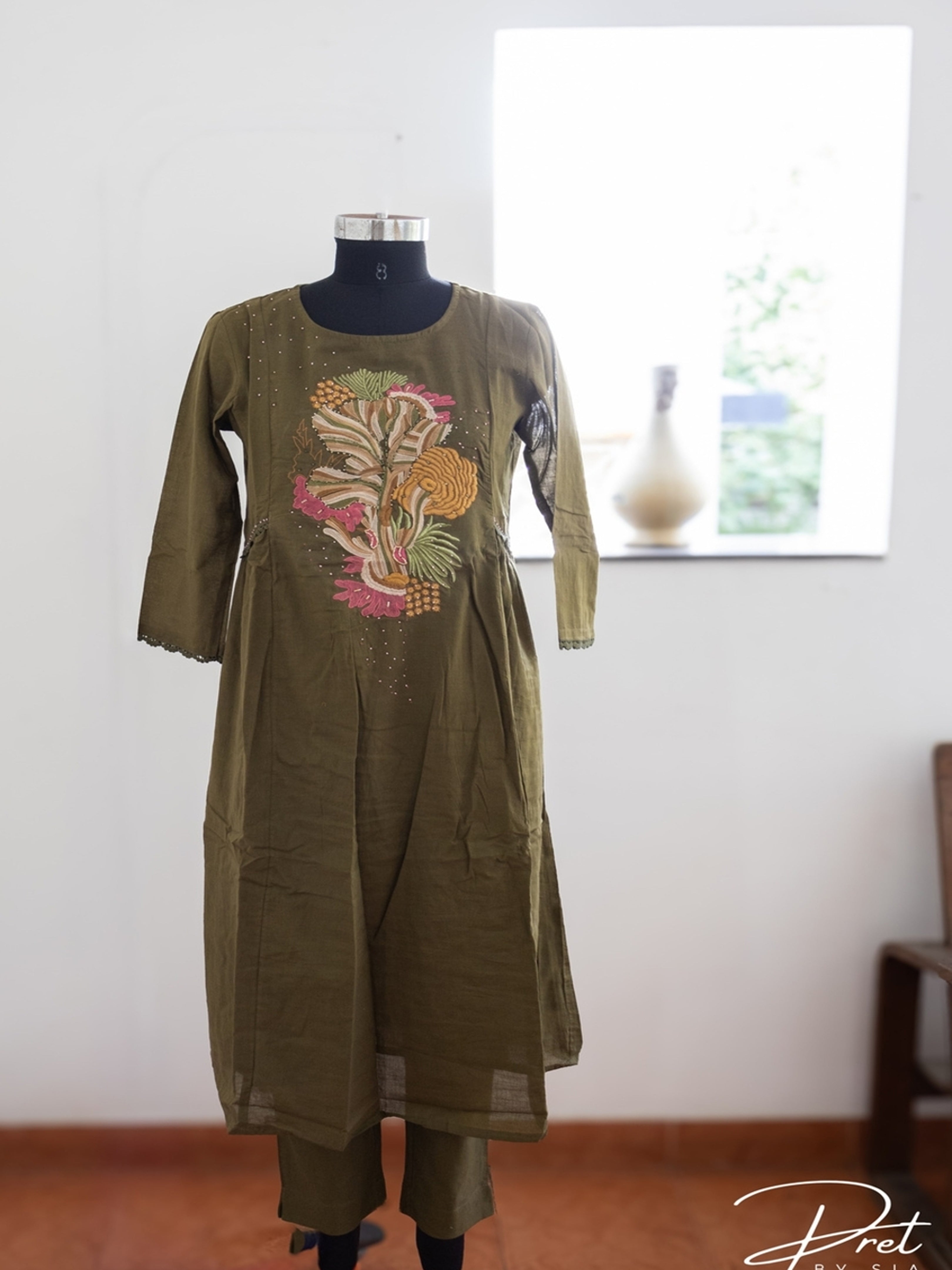 Algae green Kurta Set