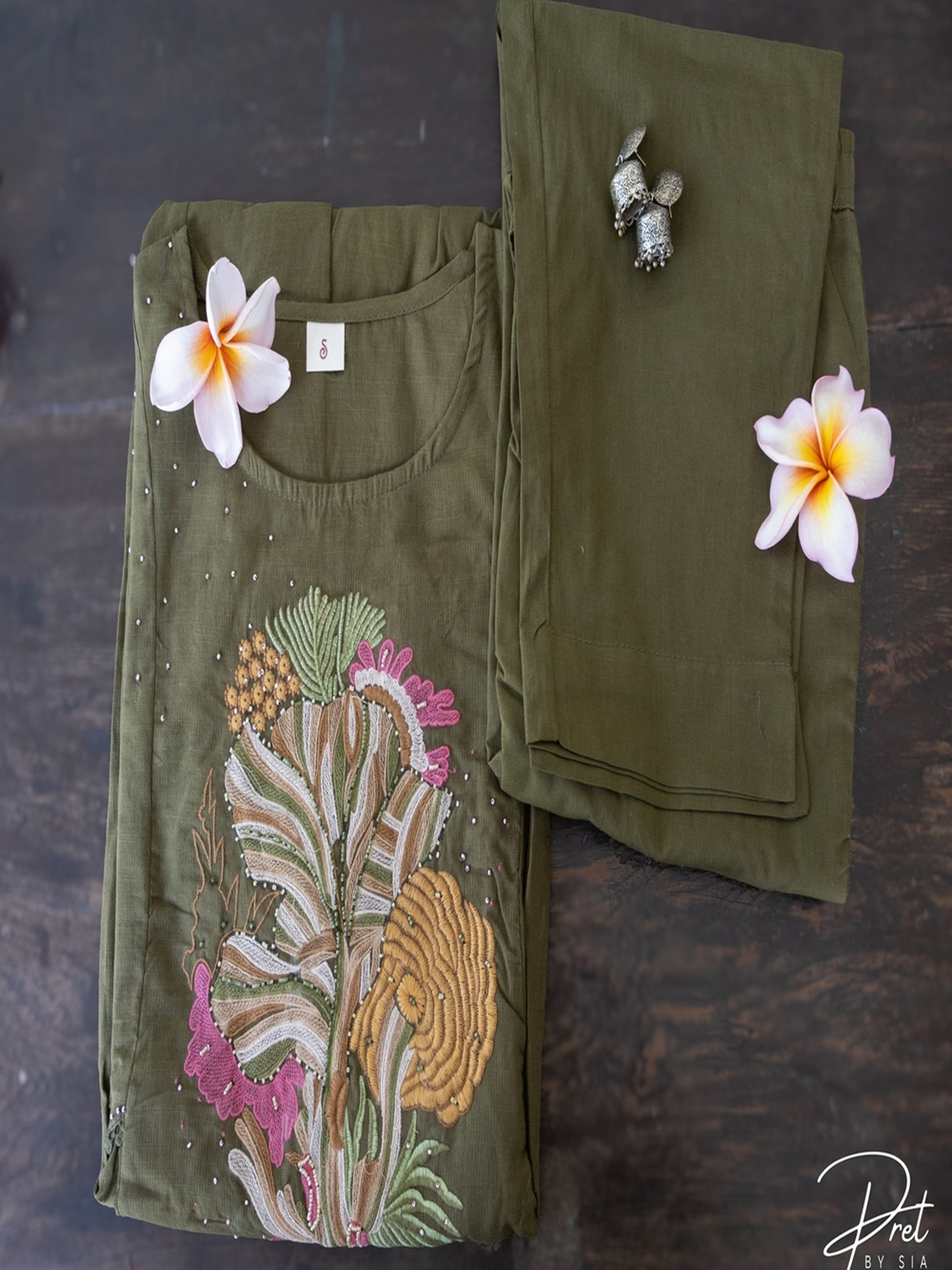 Algae green Kurta Set