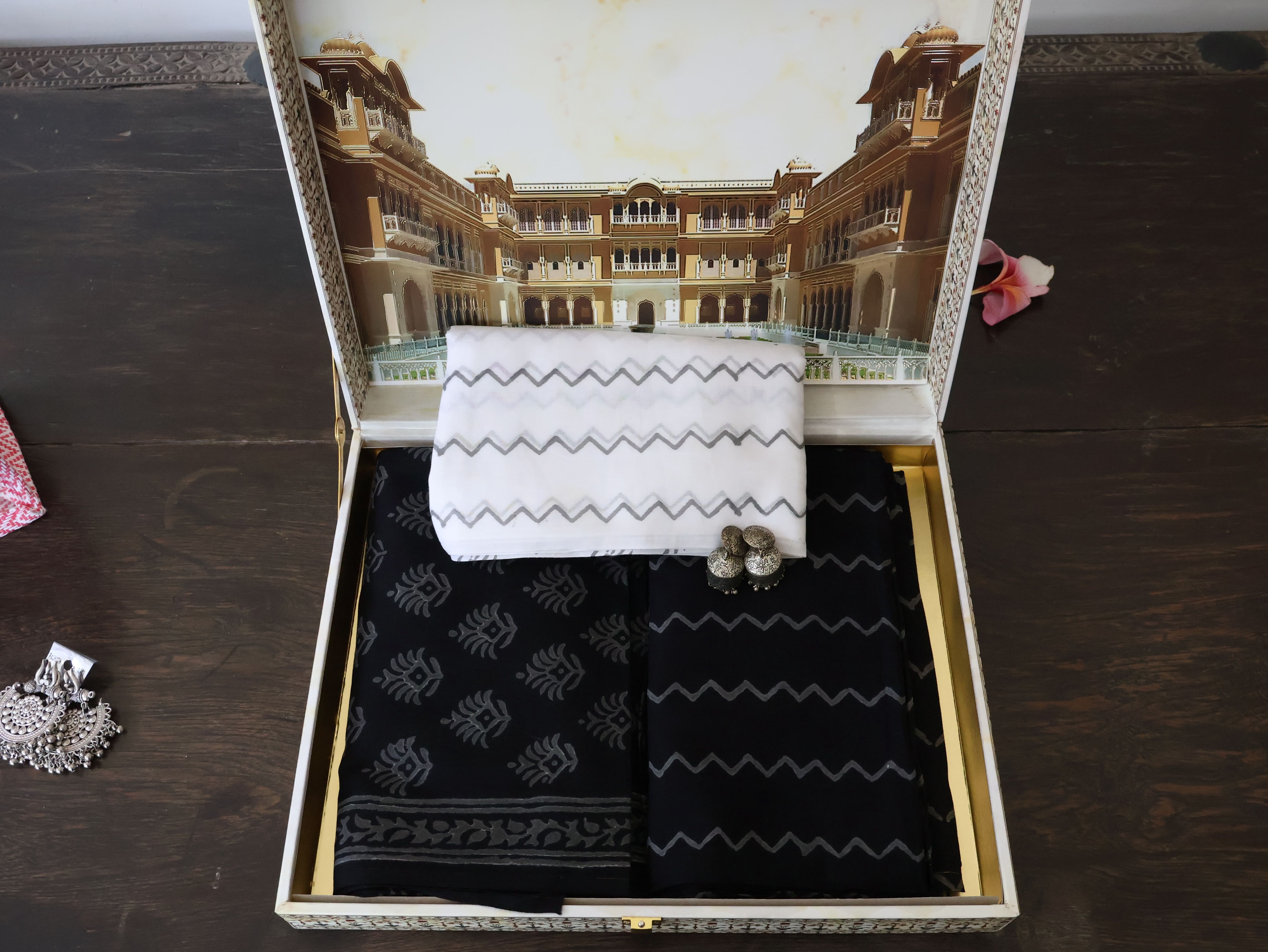Black Cotton Printed Set